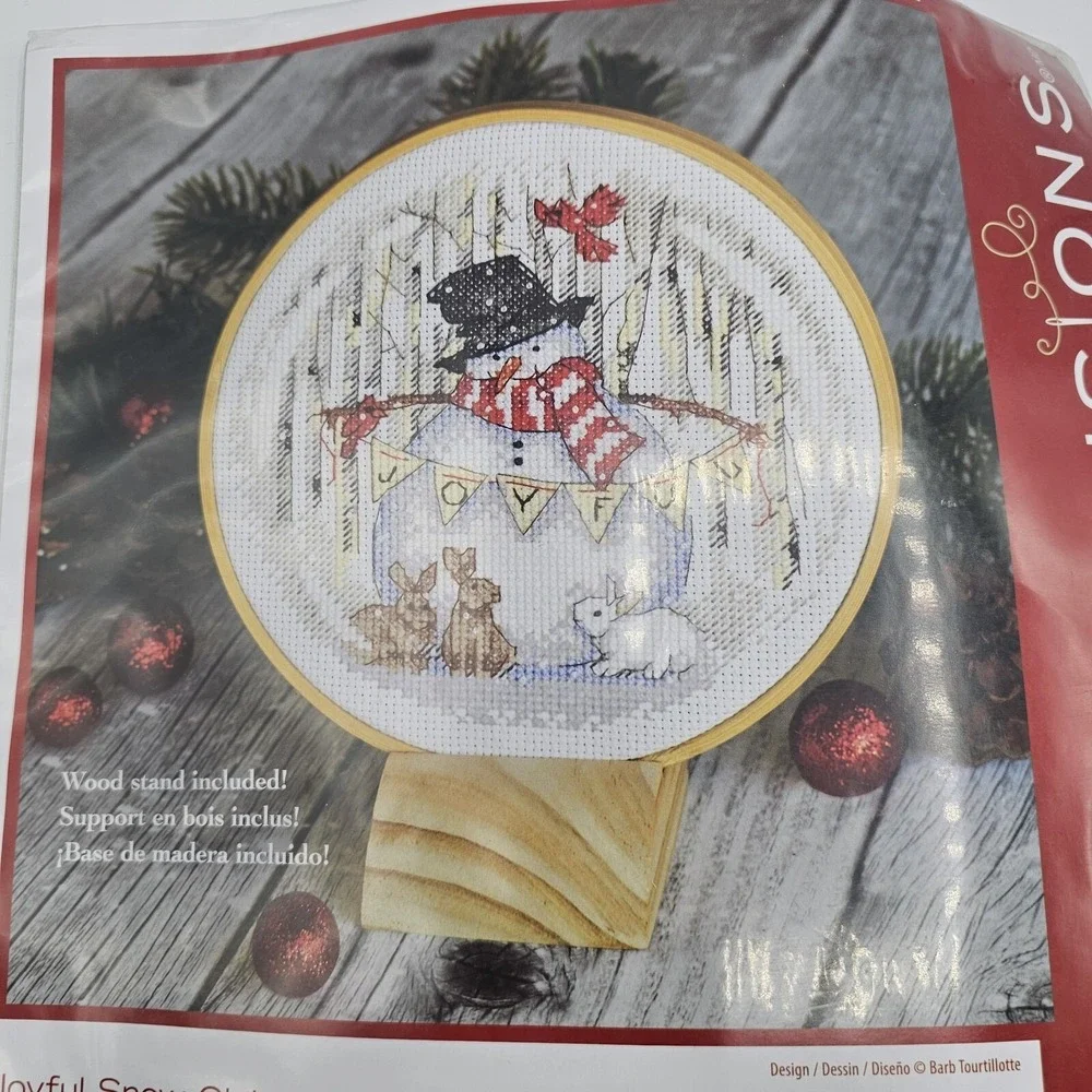 Dimensions Counted Cross Stitch Kit Joyful Snow Globe Snowman 70-08979‎ Sealed